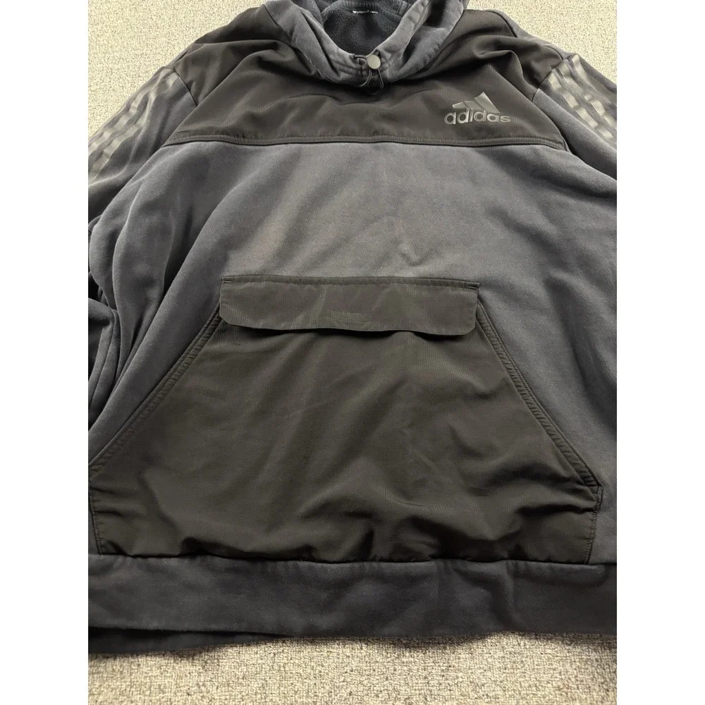 Adidas Utility Performance Hoodie Men's XL Black Cord Lock Kangaroo Pouch